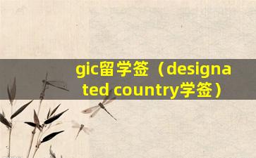 gic留学签（designated country学签）